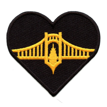 Pittsburg Steelers Heart Patch Athletic Football Love Embroidered Iron On