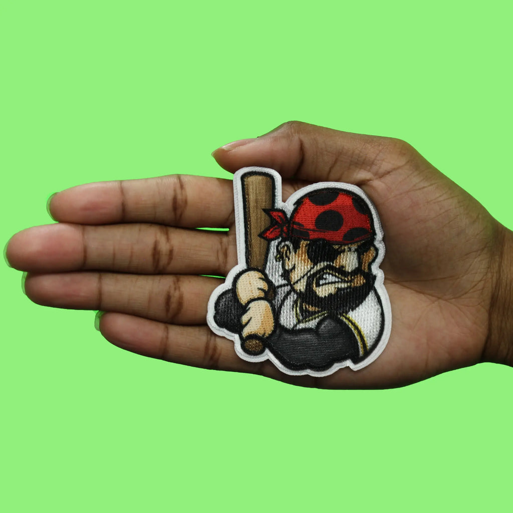Pittsburgh Mascot PhotoPatch Baseball Red Bandana Parody Embroidery Iron On