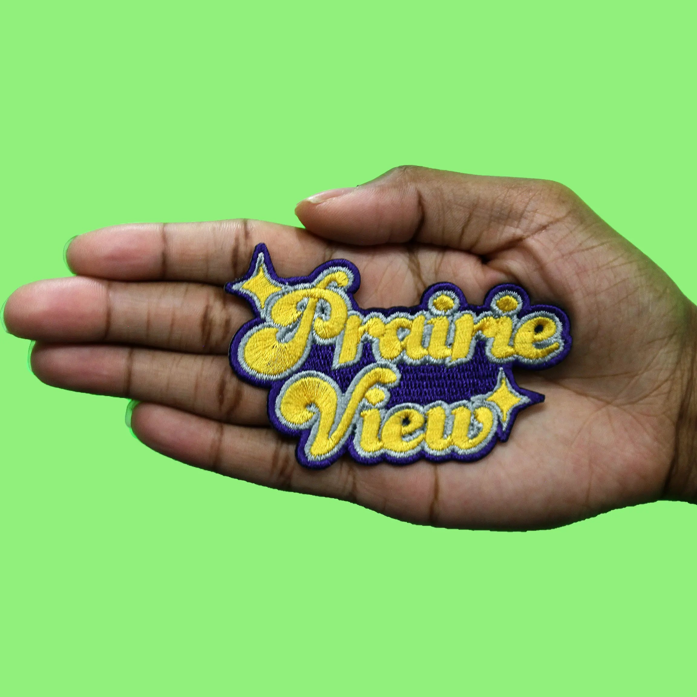 Prairie View Sparkle Patch HBCU College Script Embroidered Iron On