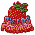 Psychedelic Whimsical Strawberry Patch Music Fields Forever Embroidered Iron-On