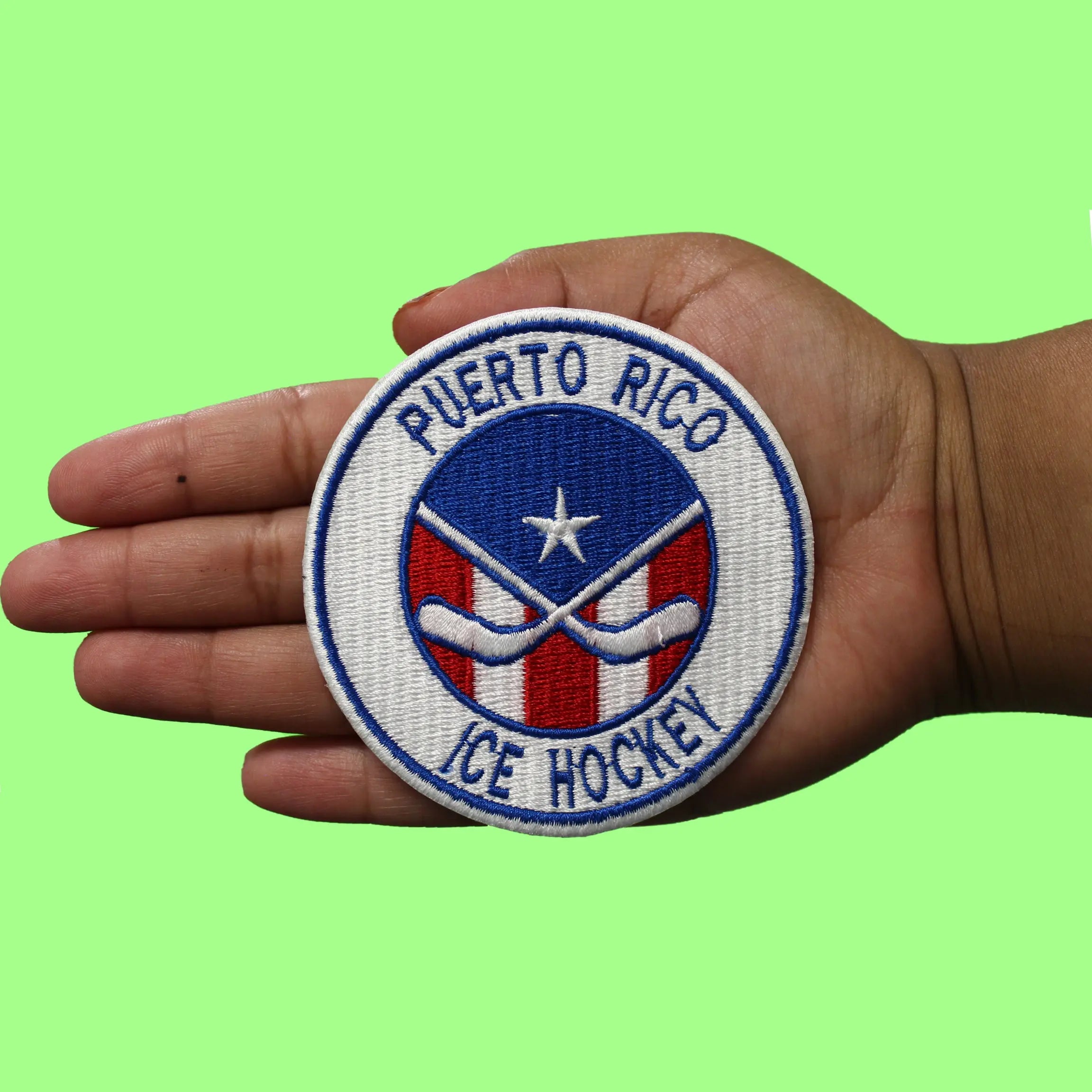 Puerto Rico Travel Patch Ice Hockey Sport Embroidered Iron On
