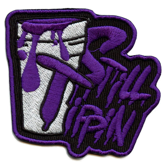 Still Tippin Purple Patch Houston Double Cup Embroidered Iron On