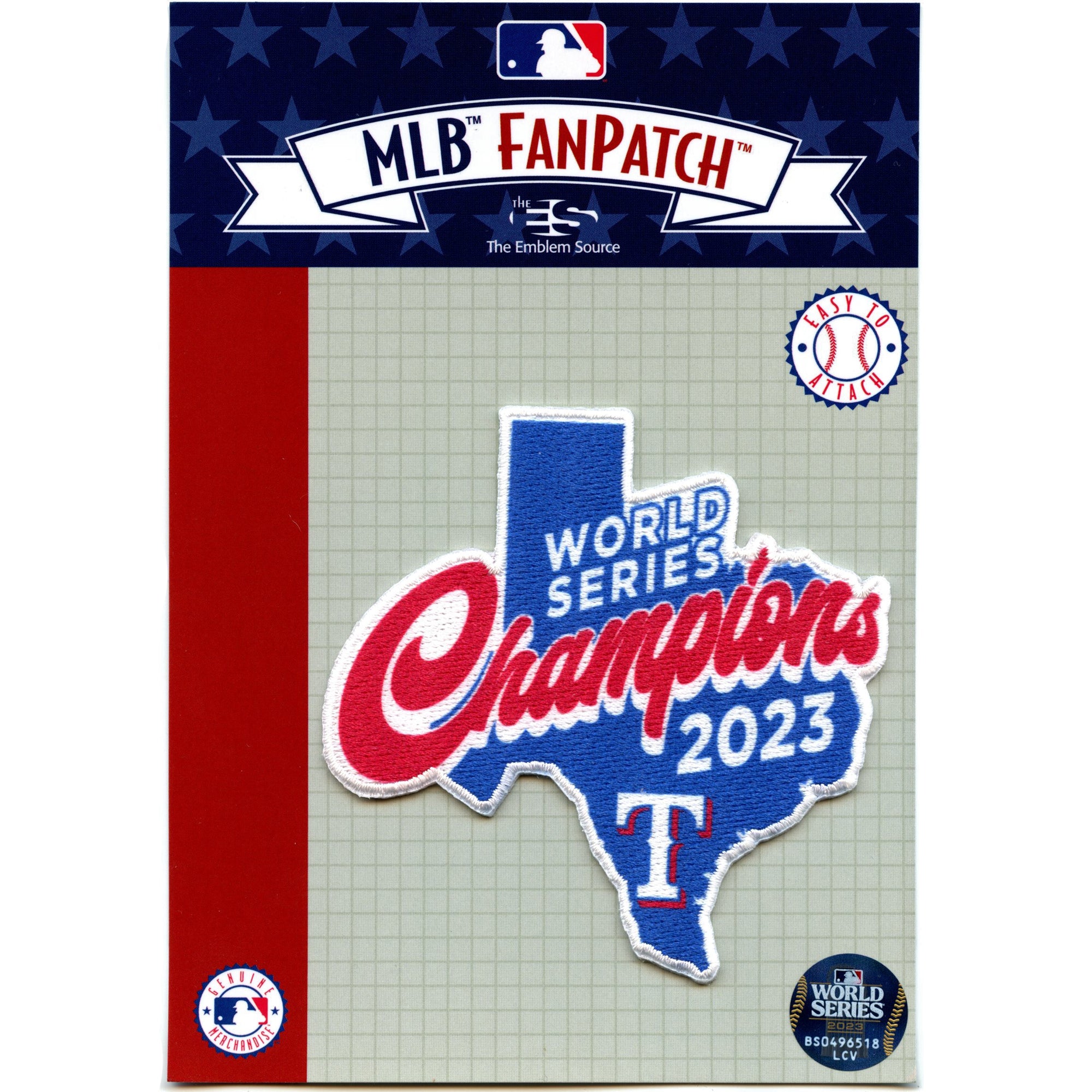 2023 MLB World Series Champions Texas Rangers Texas State Jersey Patch