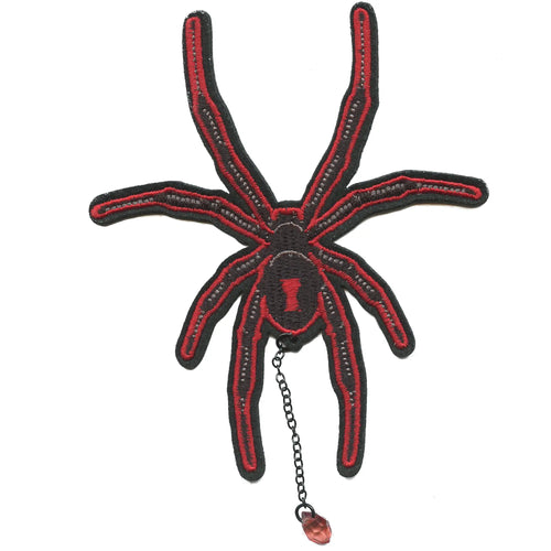 Red Charm Spider Patch Fun Insect Embroidered Iron On