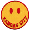 Kansas City Smiley Face Patch Yellow/Red Emoji Embroidered Iron on