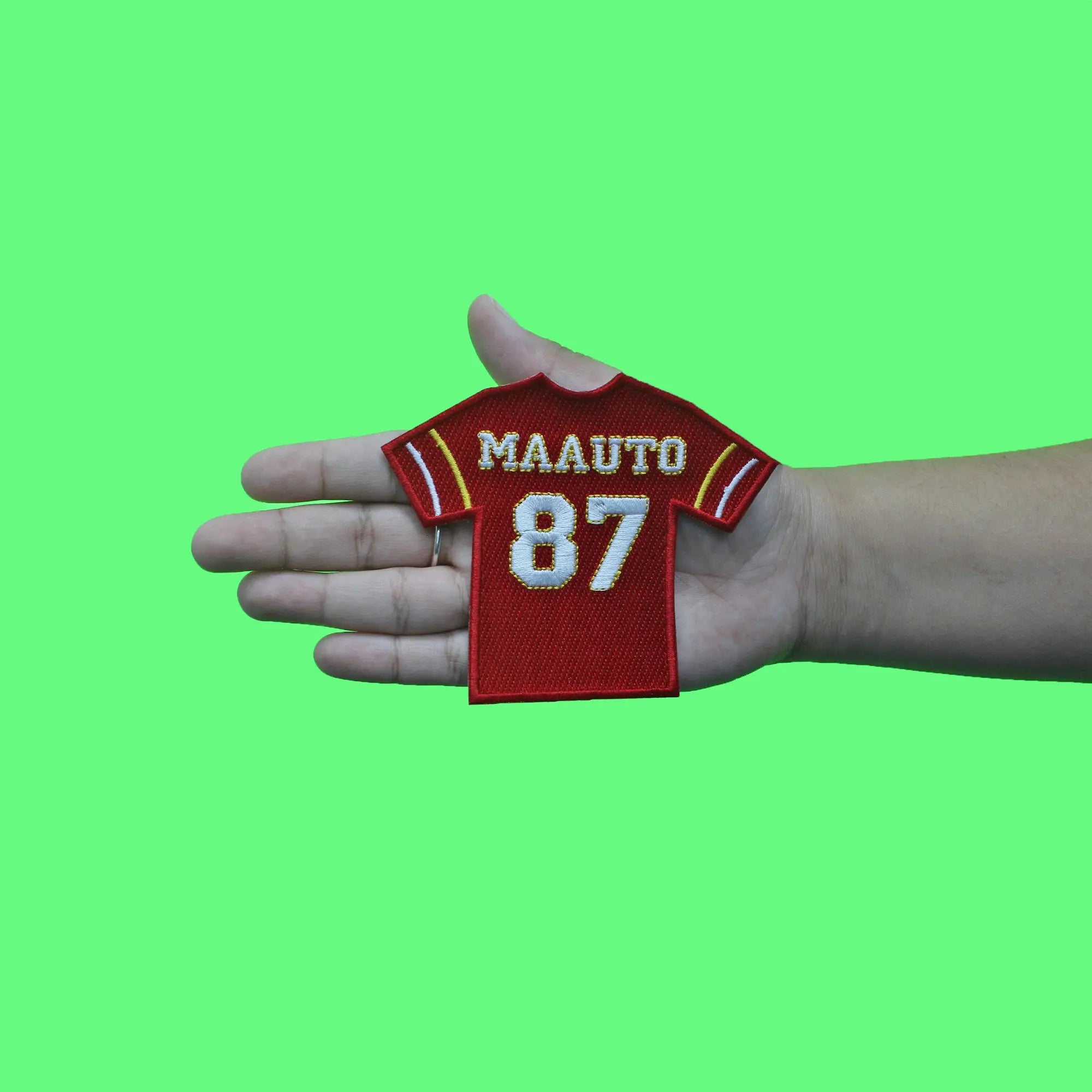 Maillot de football rouge Maauto Player Patch Fan Missouri #87 brodé thermocollant