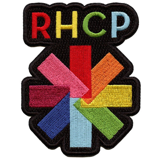 Red Hot Chili Peppers Rainbow Asterisk Patch California Rock Band Embroidered Iron On