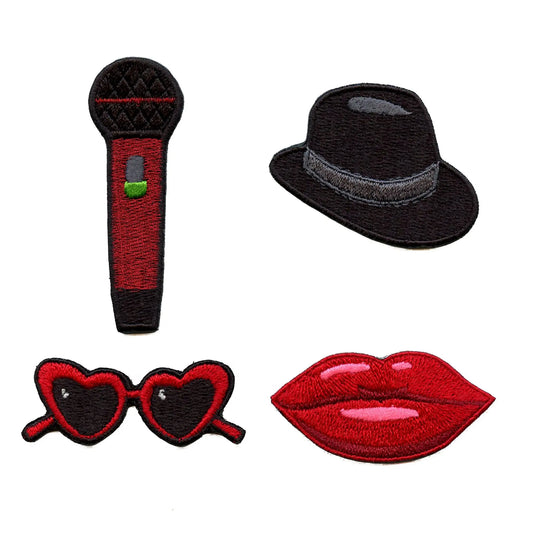 Red Pop Star Mini Set Patch Music Artist Lover Embroidered Iron On