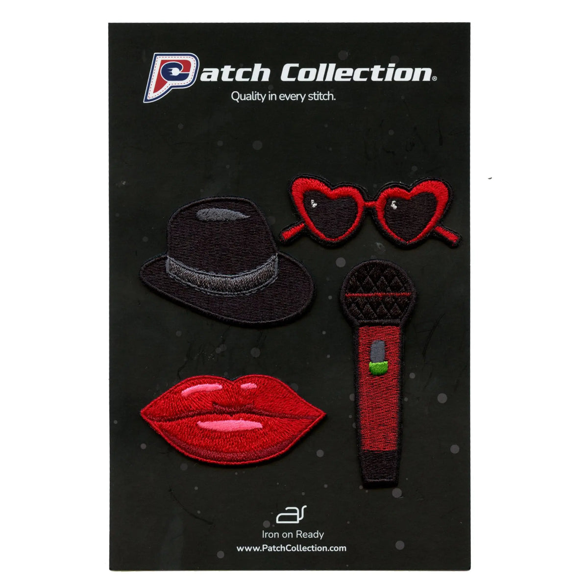 Red Pop Star Mini Set Patch Music Artist Lover Embroidered Iron On ...