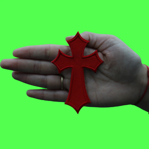 Red Y2k Cross Patch Fashion Aesthetic Embroidered Applique Iron on