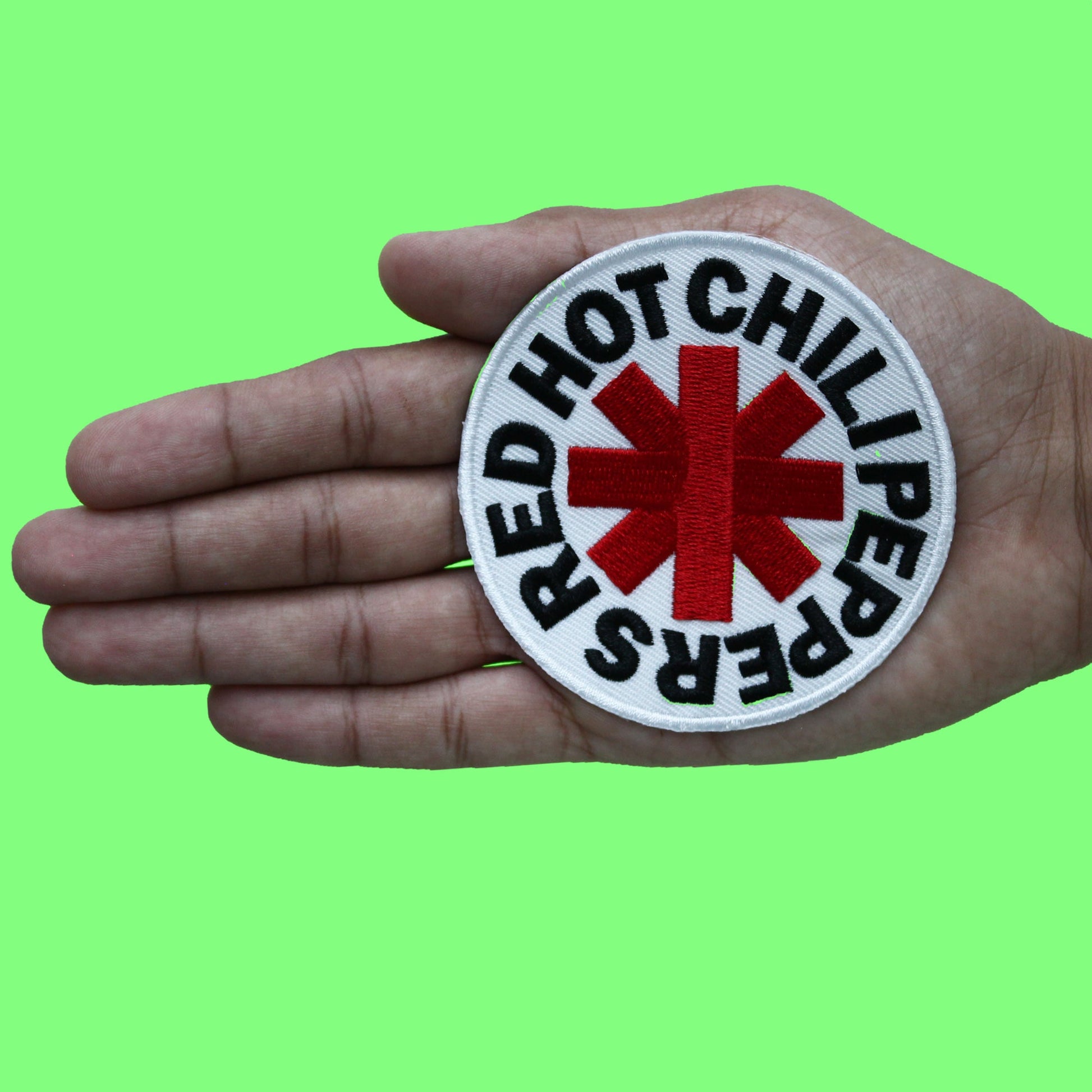 Red Hot Chili Peppers Patch White Asterisk Logo Embroidered Iron On