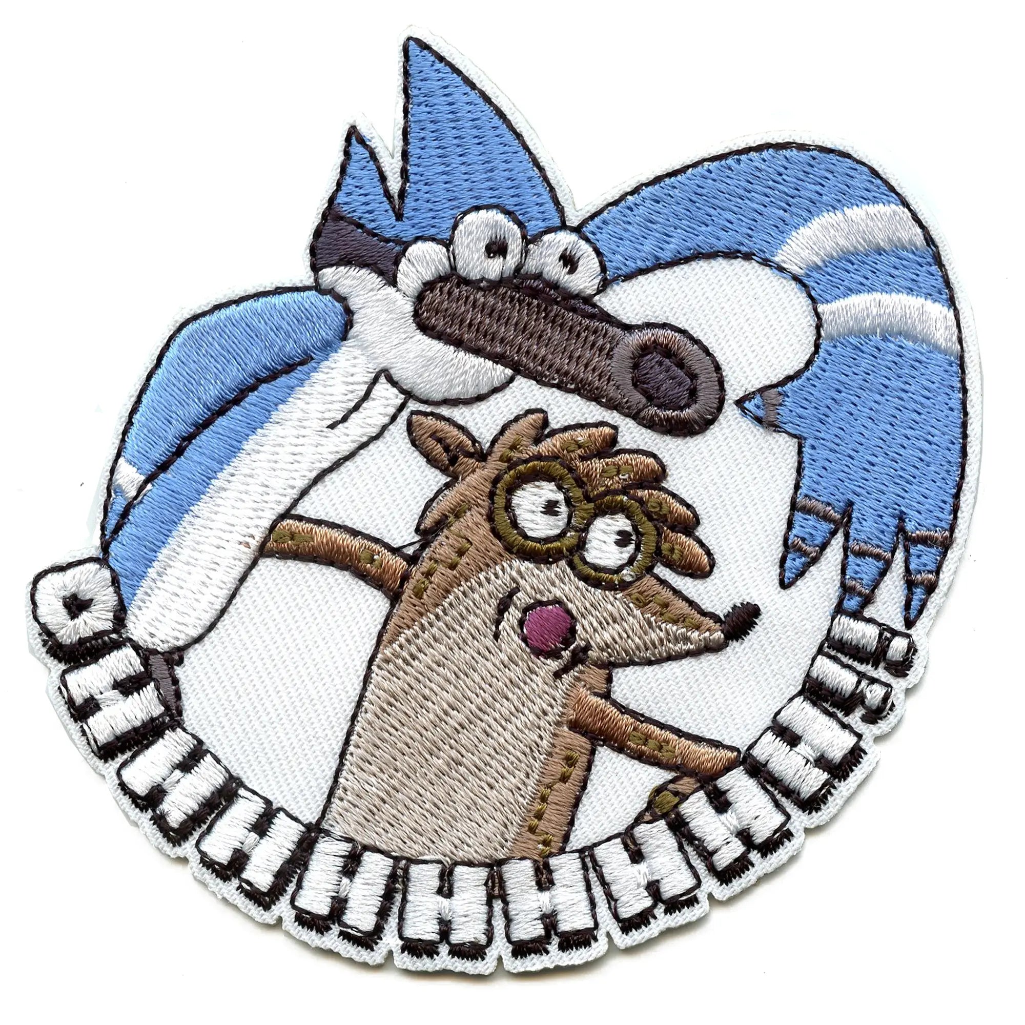 Regular Show Mordecai & Rigby Ohhhhh Patch Cartoon Network Animation Embroidered Iron On