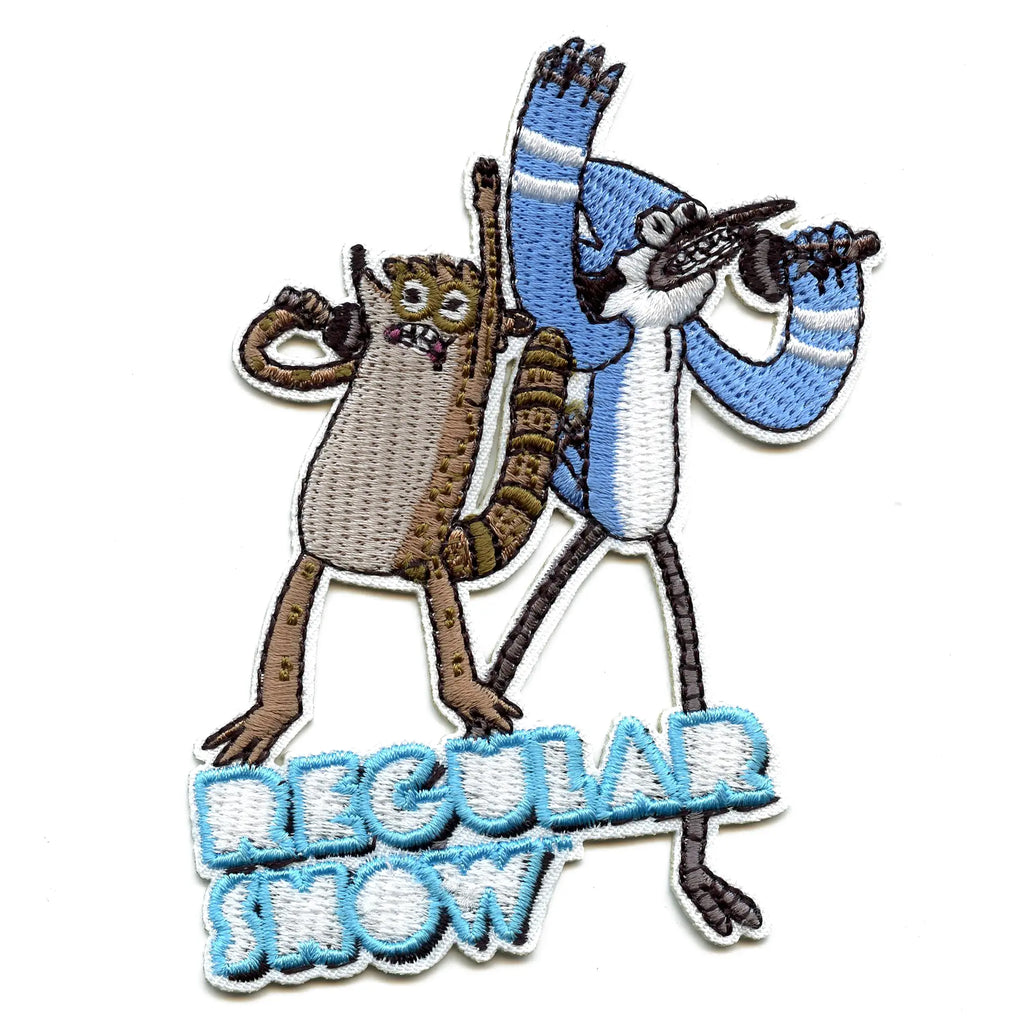 Regular Show Mordecai & Rigby Singing Patch Cartoon Network Animation Embroidered Iron On