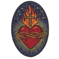 Religious Sacred Heart Patch Jesus Cross Embroidered Iron On