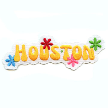 Retro Houston Script Patch 70's Old School Embroidered Iron On