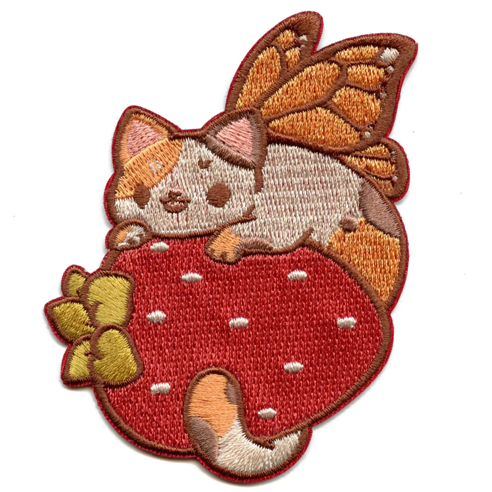 Rihnlin Butterfly Cat Patch Cute Strawberry Chibi Embroidered Iron On ...