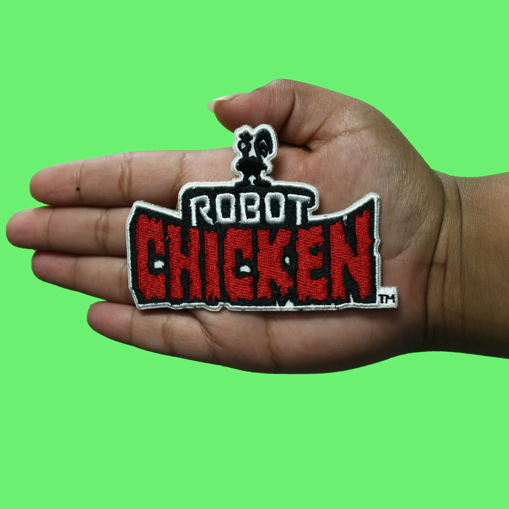 Robot Chicken Logo Patch Adult Stop-Motion Animation Embroidered Iron-On