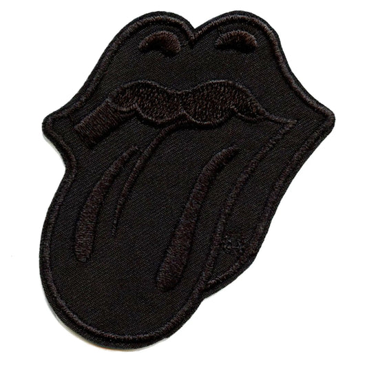 Rolling Stones Classic Patch Black Tongue Out Embroidered Iron On