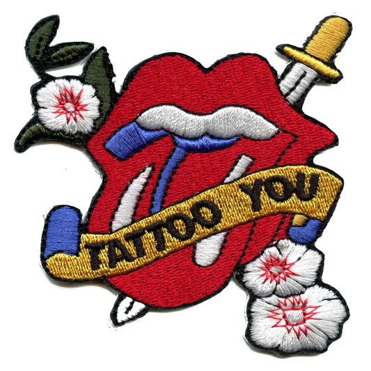 Rolling Stones Tattoo You Patch Tongue Flower Dagger Embroidered Iron On