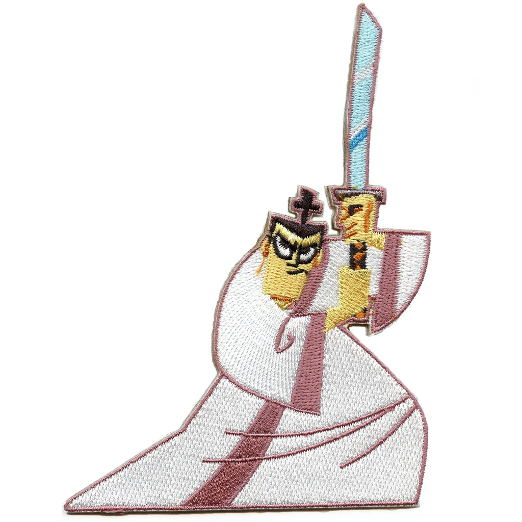 Samurai Jack Battle Pose Patch Character Cartoon Network Embroidered Iron-On