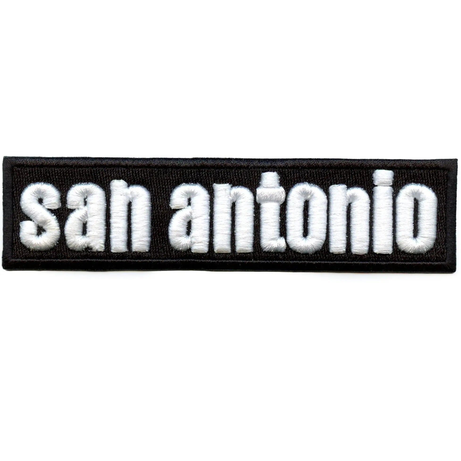 San Antonio Black Puff Patch Hispanic Culture City Embroidered Iron-On