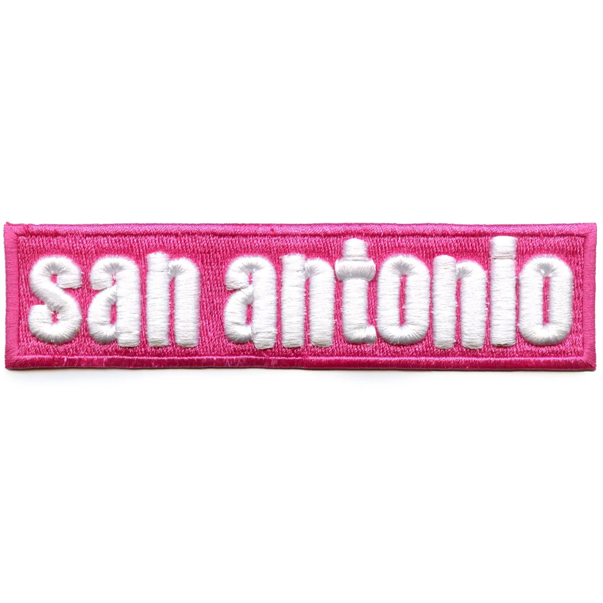 San Antonio Pink Puff Patch Hispanic Culture City Embroidered Iron-On