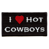 I Love Hot Cowboys Patch Western Country Script Embroidered Iron On