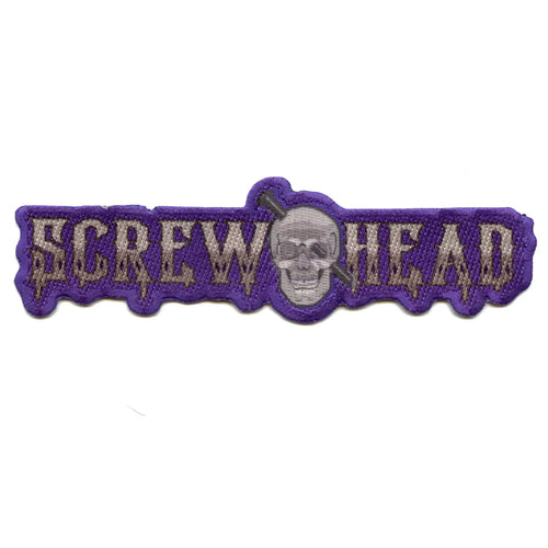 Screwhead Script Logo Patch Music Hip-Hop Screwed Up Embroidered Iron on