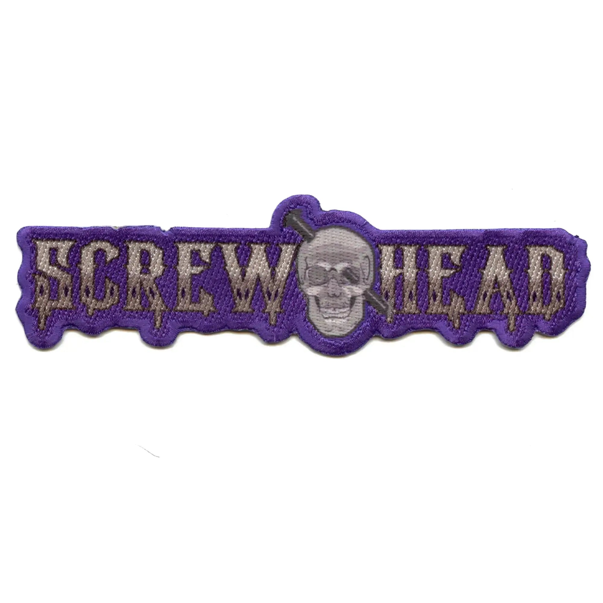 Screwhead Script Logo Patch Music Hip-Hop Screwed Up Embroidered Iron on