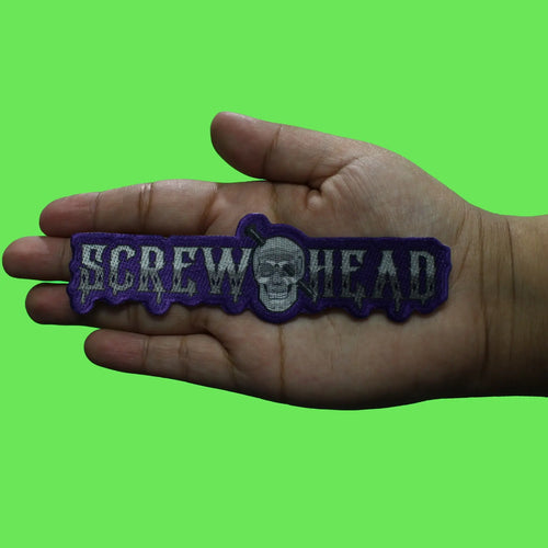 Screwhead Script Logo Patch Music Hip-Hop Screwed Up Embroidered Iron on
