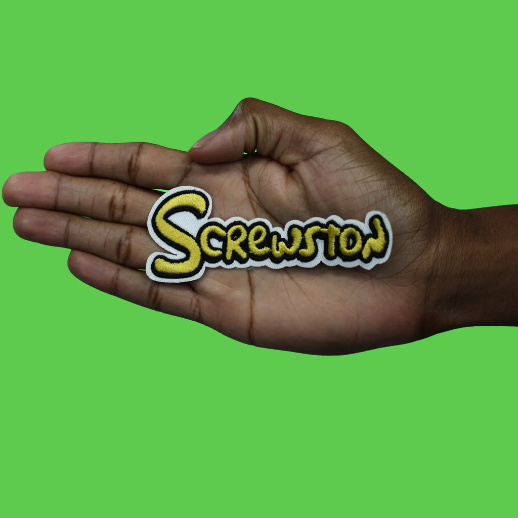 Screwston Cartoon Font Patch Houston Music Pride Embroidered Iron on