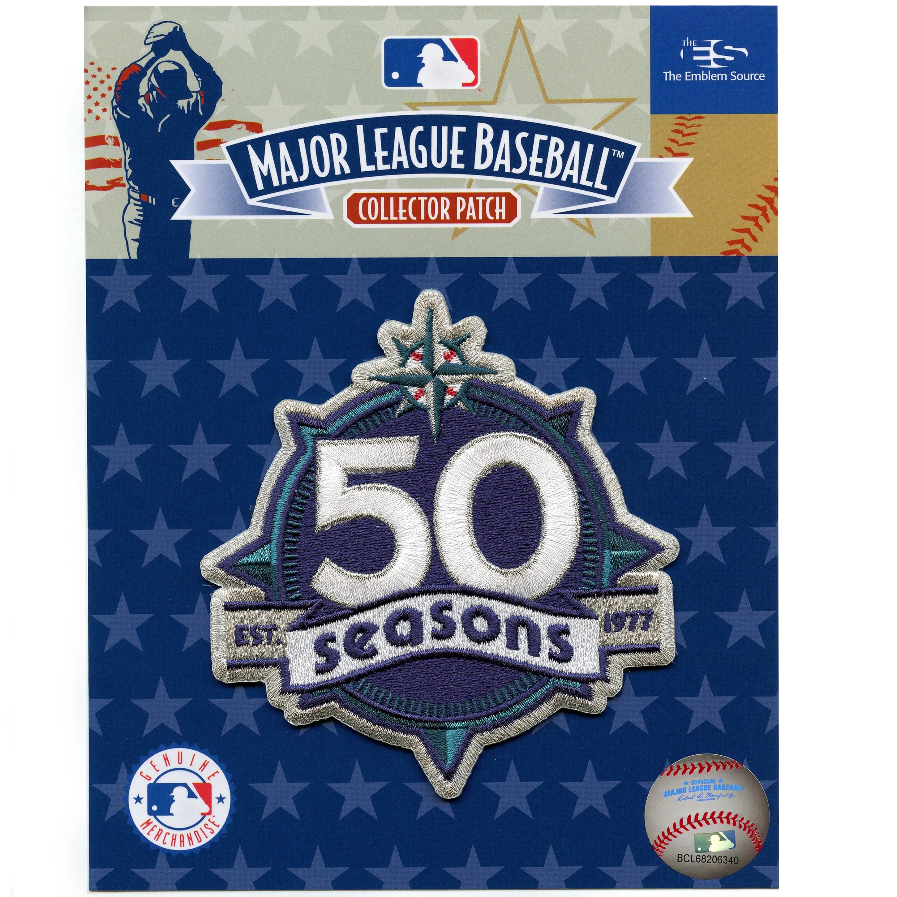 Seattle Mariners 50th Anniversary MLB Season Jersey Sleeve Patch