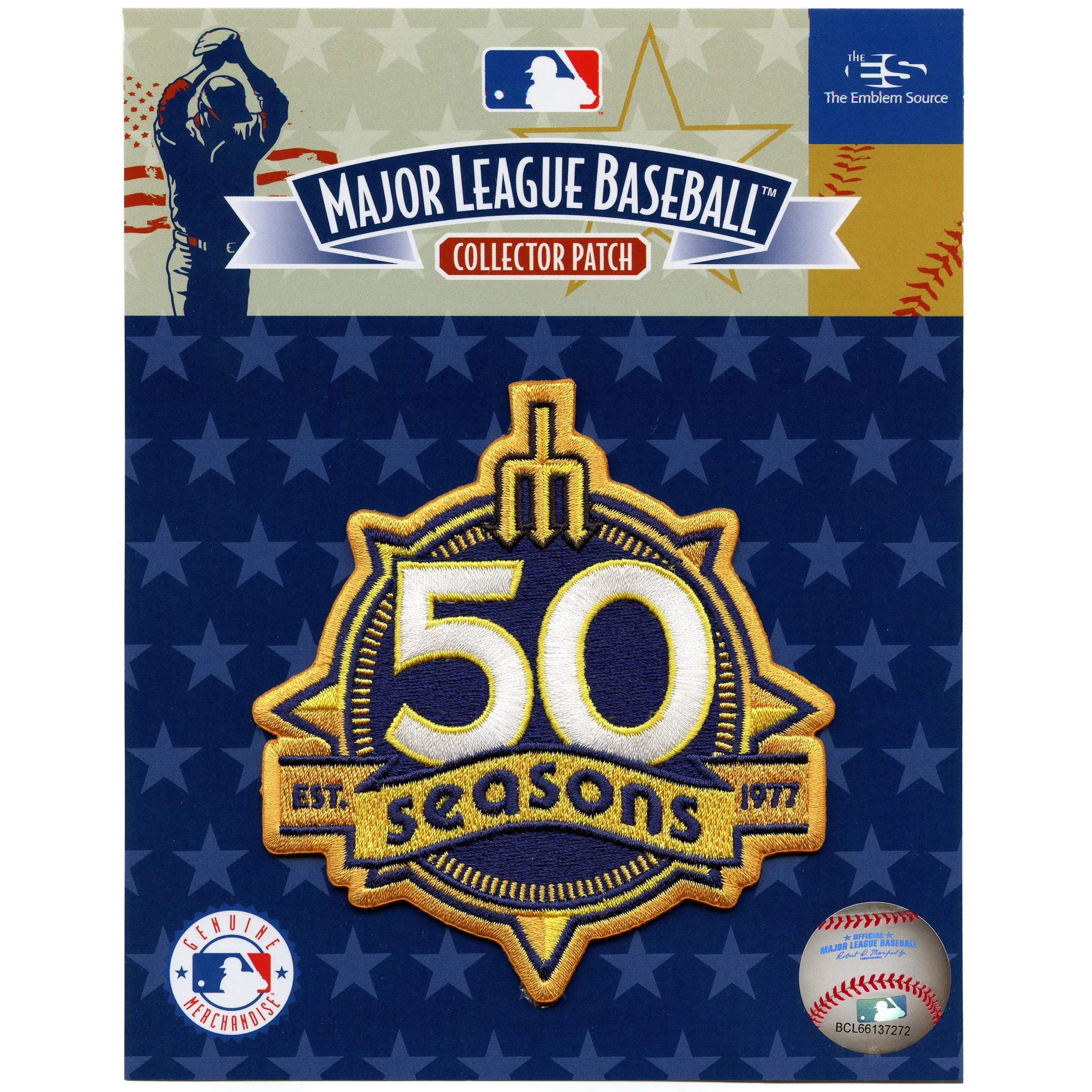 Seattle Mariners 50th Seasons Gold MLB Season Jersey Sleeve Patch