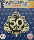 Seattle Mariners 50th Seasons Beige Gray Border MLB Season Jersey Sleeve Patch