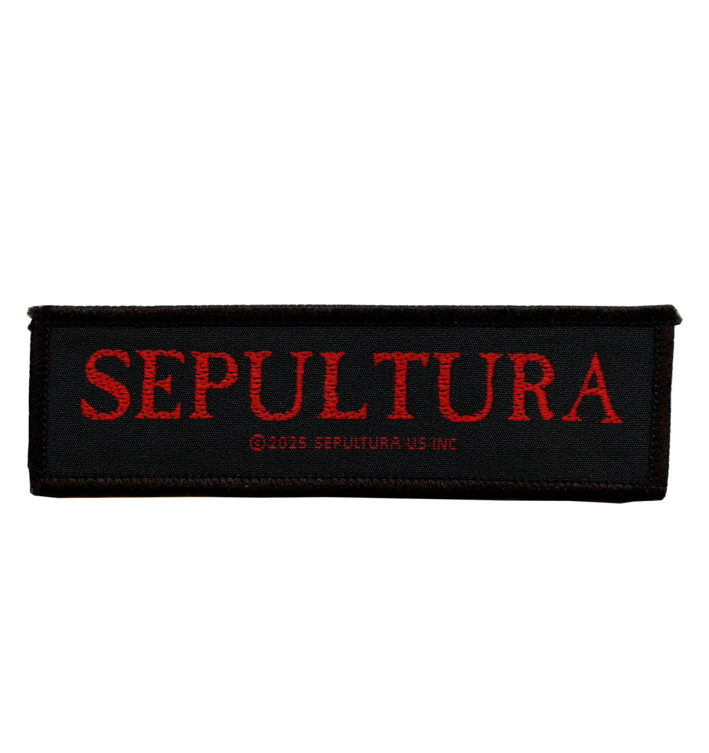 Sepultura Strip Logo Patch Design Heavy Metal Band Woven Iron On
