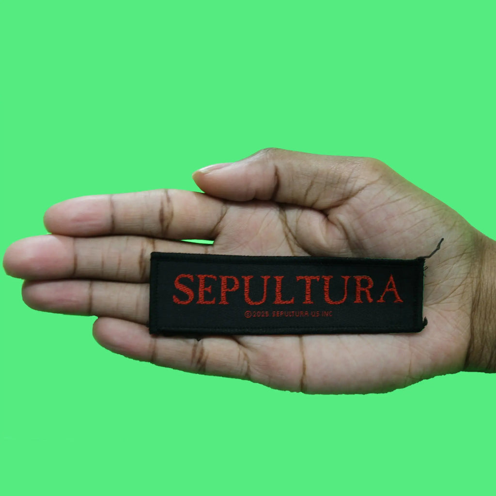 Sepultura Strip Logo Patch Design Heavy Metal Band Woven Sew On