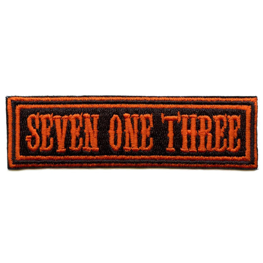 Seven One Three Biker Ribbon Patch Houston Motorcycle Rider Iron On