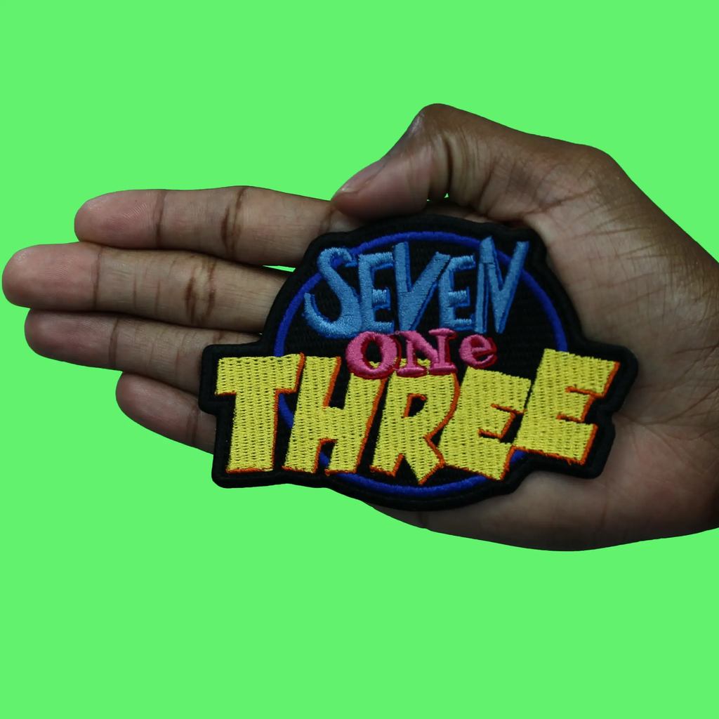Seven One Three Cartoon Patch Houston Script Embroidered Iron on