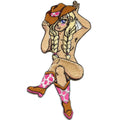 Sexy Texas Cowgirl Patch Cute Western Animation Embroidered Iron-On