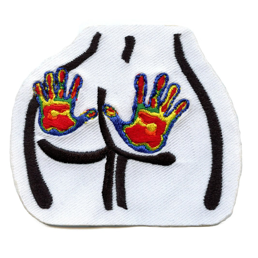 Sexy Thermal Butt Patch Hand Print Body Embroidered Iron On