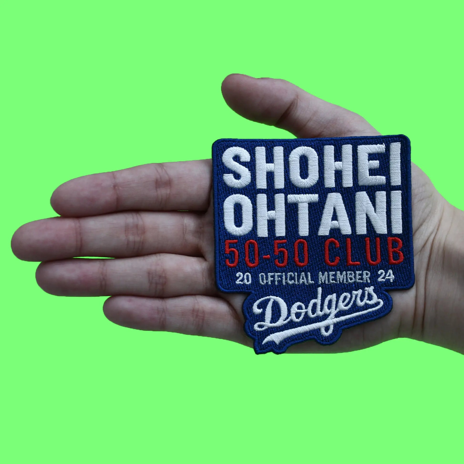 Shohei Ohtani 50-50 Club Patch Los Angeles Dodgers Official Member 2024 Embroidered Iron on