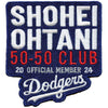 Shohei Ohtani 50-50 Club Patch Los Angeles Dodgers Official Member 2024 Embroidered Iron on