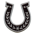 Silver Horse Shoe Patch Western Cowboy Embroidered Iron On