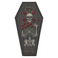 Skeleton Laying in Coffin Patch With Roses Bones Body Sublimated Embroidered Iron On