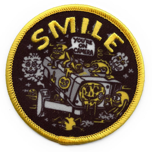 Smile You're On Camera Patch Killer Acid Sublimated Embroidery Iron On