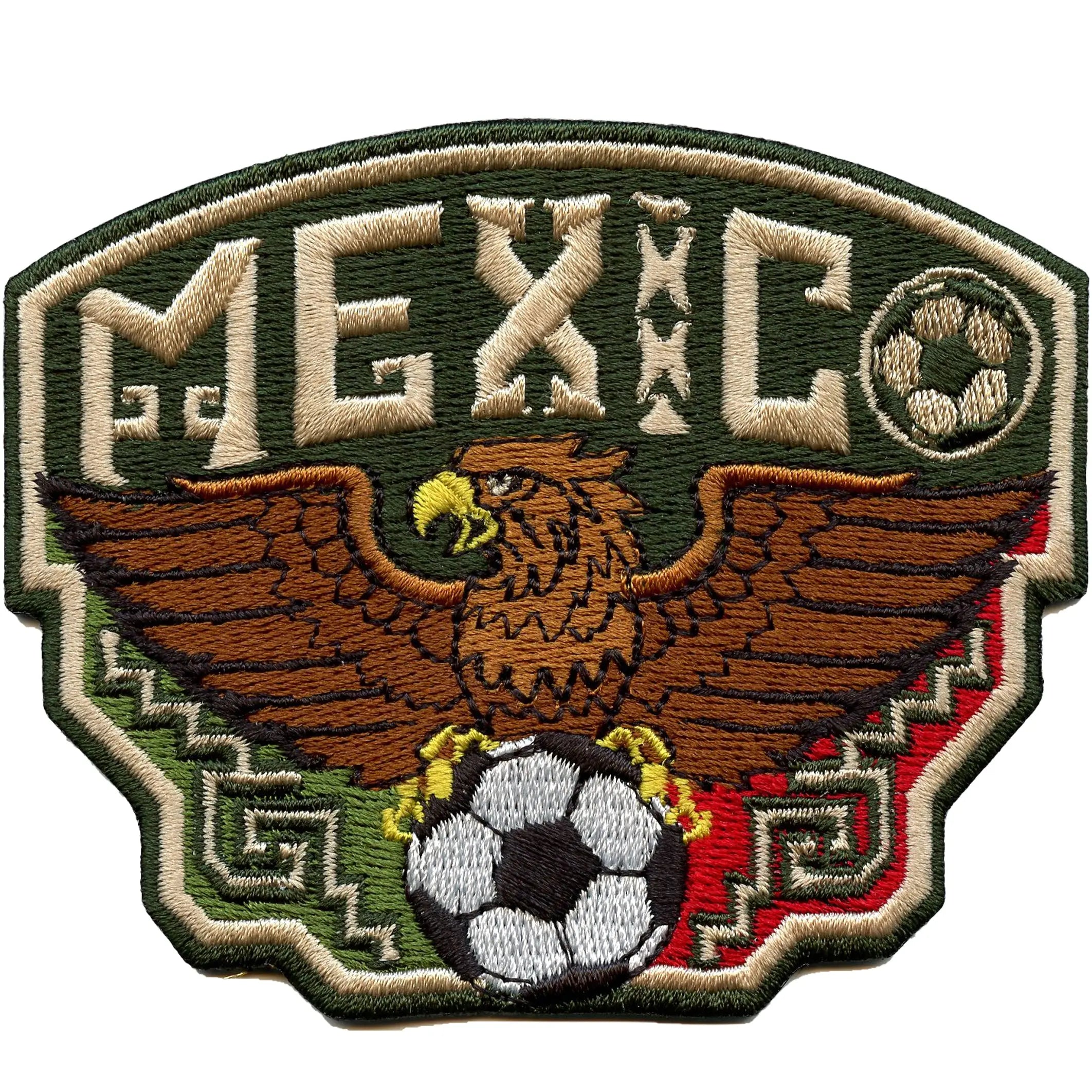 Soccer Eagle Aztec Patch Mexico Sports Fan Embroidered Iron On