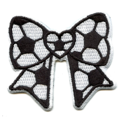 Soccer Heart Bow Patch Sports Fan Love Embroidered Iron-On