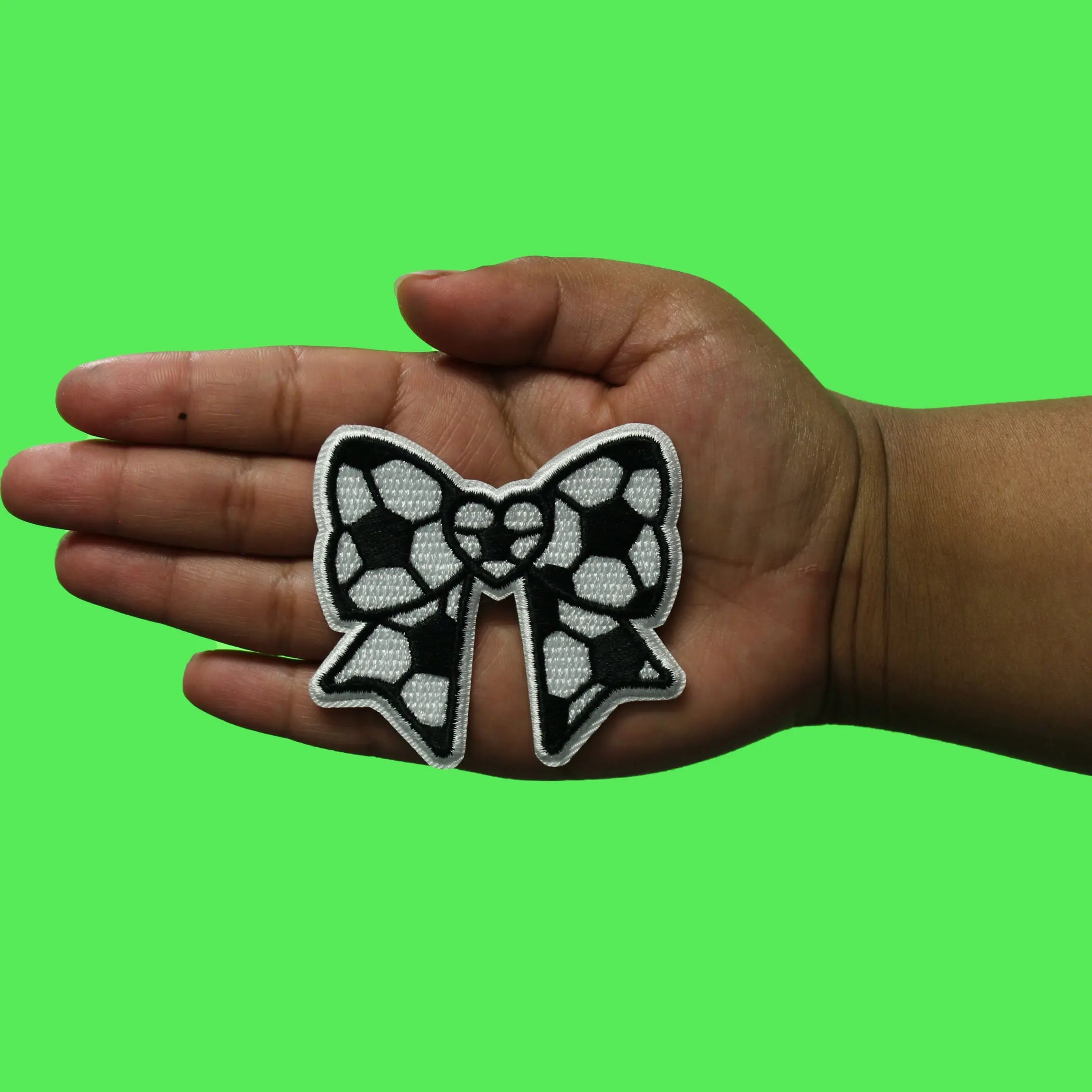 Soccer Heart Bow Patch Sports Fan Love Embroidered Iron-On