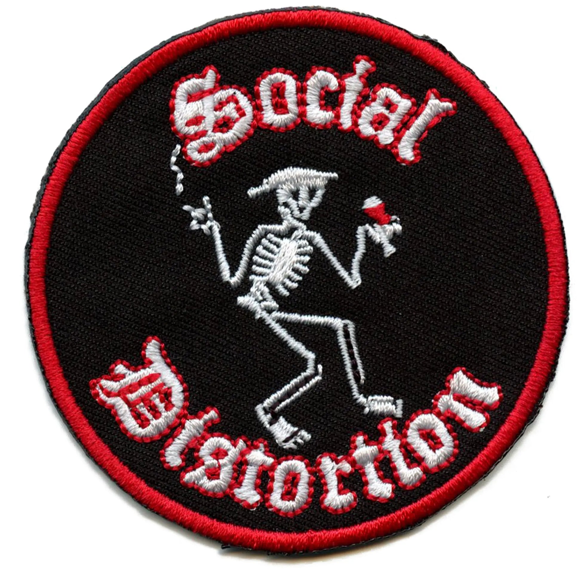 Social Distortion Drinking Skelly Patch Punk Rock Music Embroidered Iron On