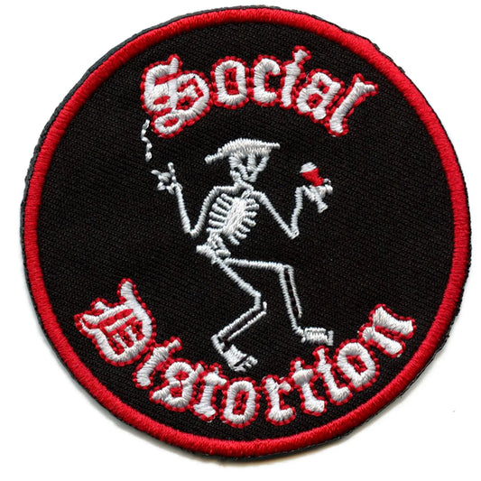 Social Distortion Drinking Skelly Patch Punk Rock Music Embroidered Iron On